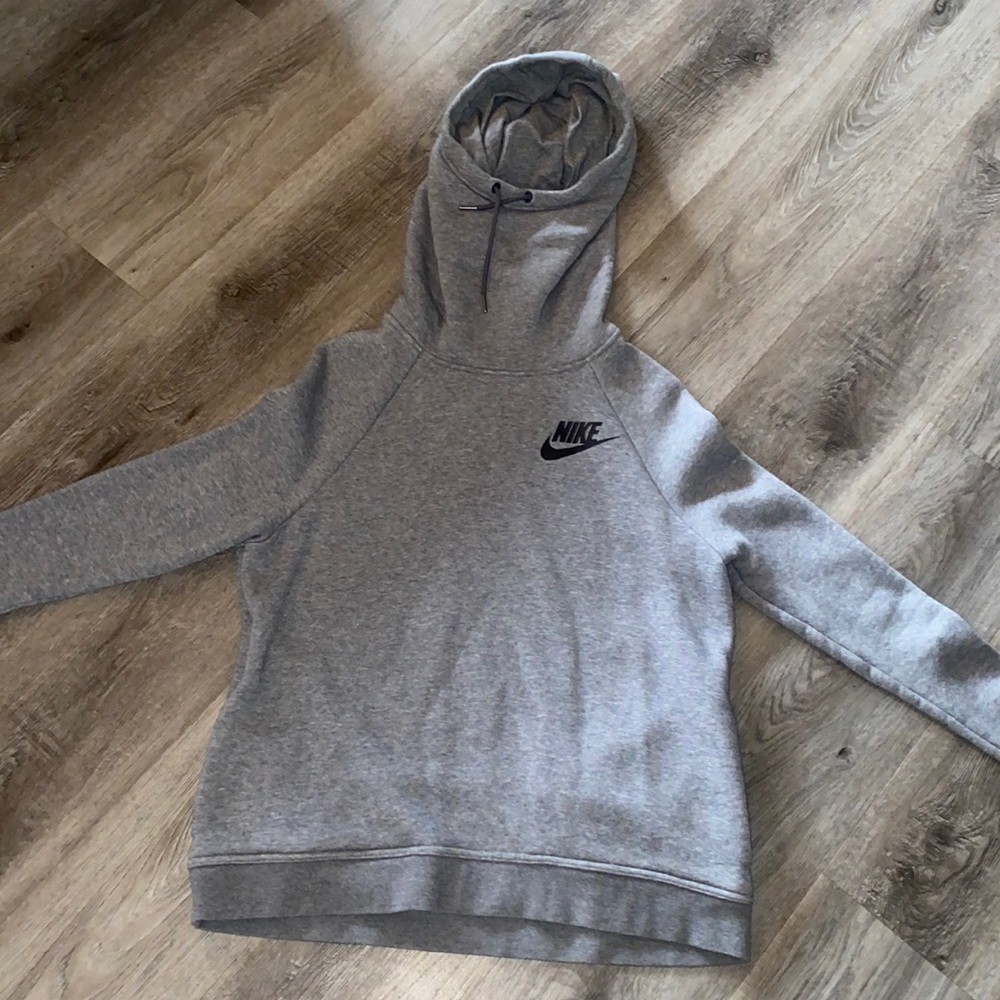 gray nike cowl neck sweatshirt
